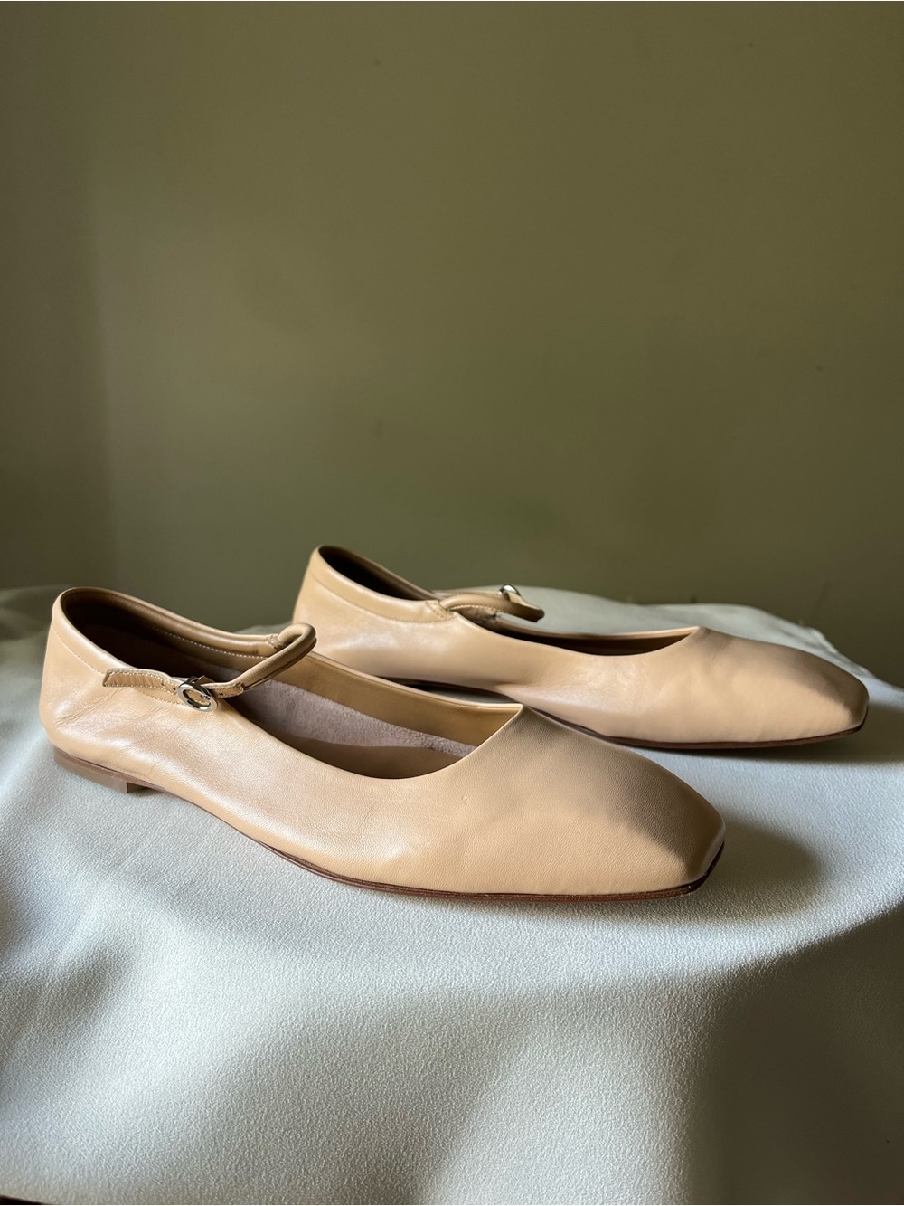 Aeyde Uma Mary Jane Flats EU 40.5 / US 9.5 Creamy Nappa Leather